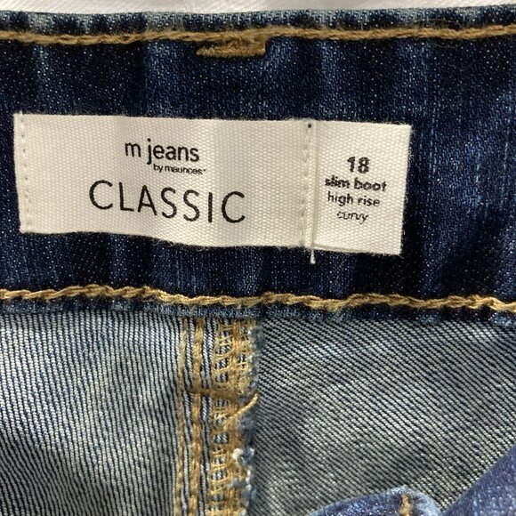 Maurices M Jeans Womens 18W Reg Classic Slim Boot Curvy High Rise Dark Wash New - Picture 6 of 7